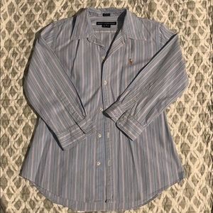 Ralph Lauren Sport Button Down Blue Striped Shirt